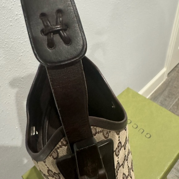 Authentic Gucci - GG Monogram Hobo Brown - Vintage Shoulder - Picture 5 of 13